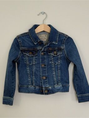 Polo Ralph Lauren Girls Denim Jean Jacket Size 4T Blue Button Front